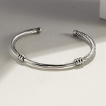 Load image into Gallery viewer, Valentina Two-Tone Cable Cuff Bracelet