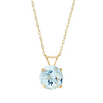 Load image into Gallery viewer, 10k Solid Gold Lab Aquamarine Necklace