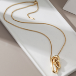 Load image into Gallery viewer, Mikaela Gold Modern Long Necklace