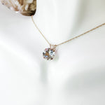 Load image into Gallery viewer, 10k Solid Gold Lab Aquamarine Necklace