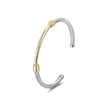 Load image into Gallery viewer, Valentina Two-Tone Cable Cuff Bracelet