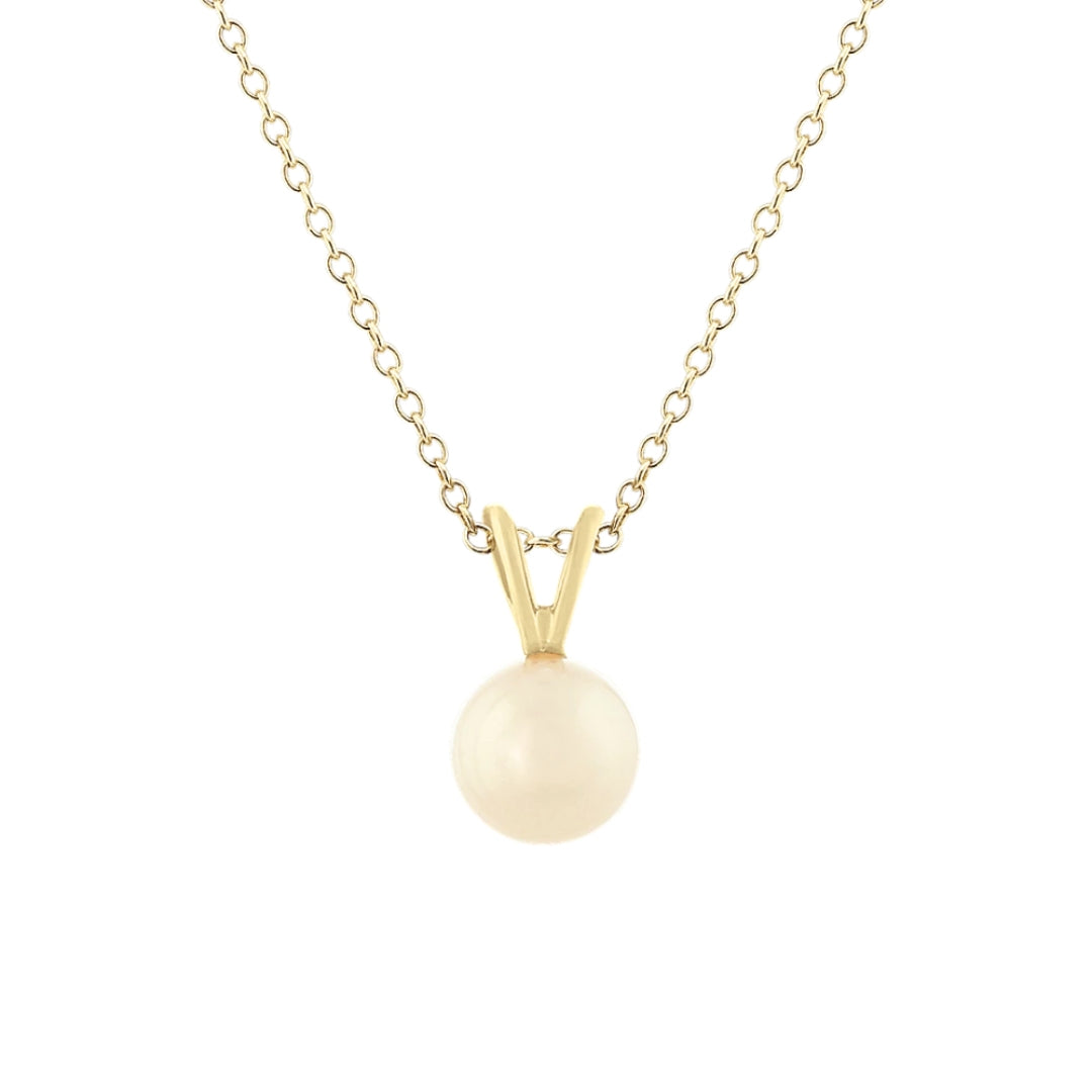 14k Solid Gold Tiny Akoya Pearl