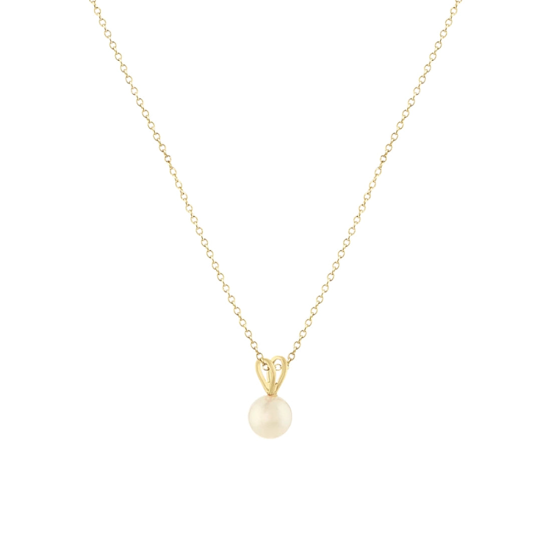 14k Solid Gold Tiny Akoya Pearl