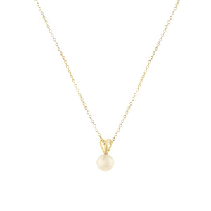 14k Solid Gold Tiny Akoya Pearl