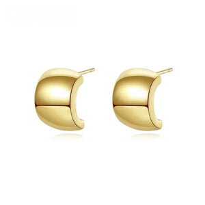 Solid Silver and 14k Gold Huggies