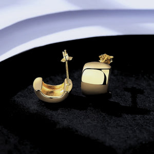 Solid Silver and 14k Gold Huggies