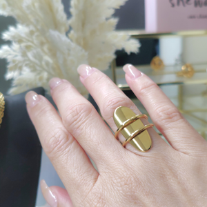 SALE Luxe Oval Shield Adjustable Ring