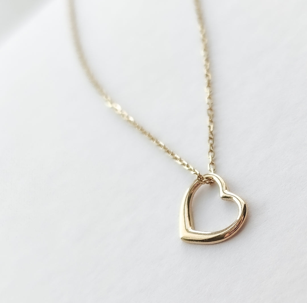 Love Token 14k Solid Gold  Necklace