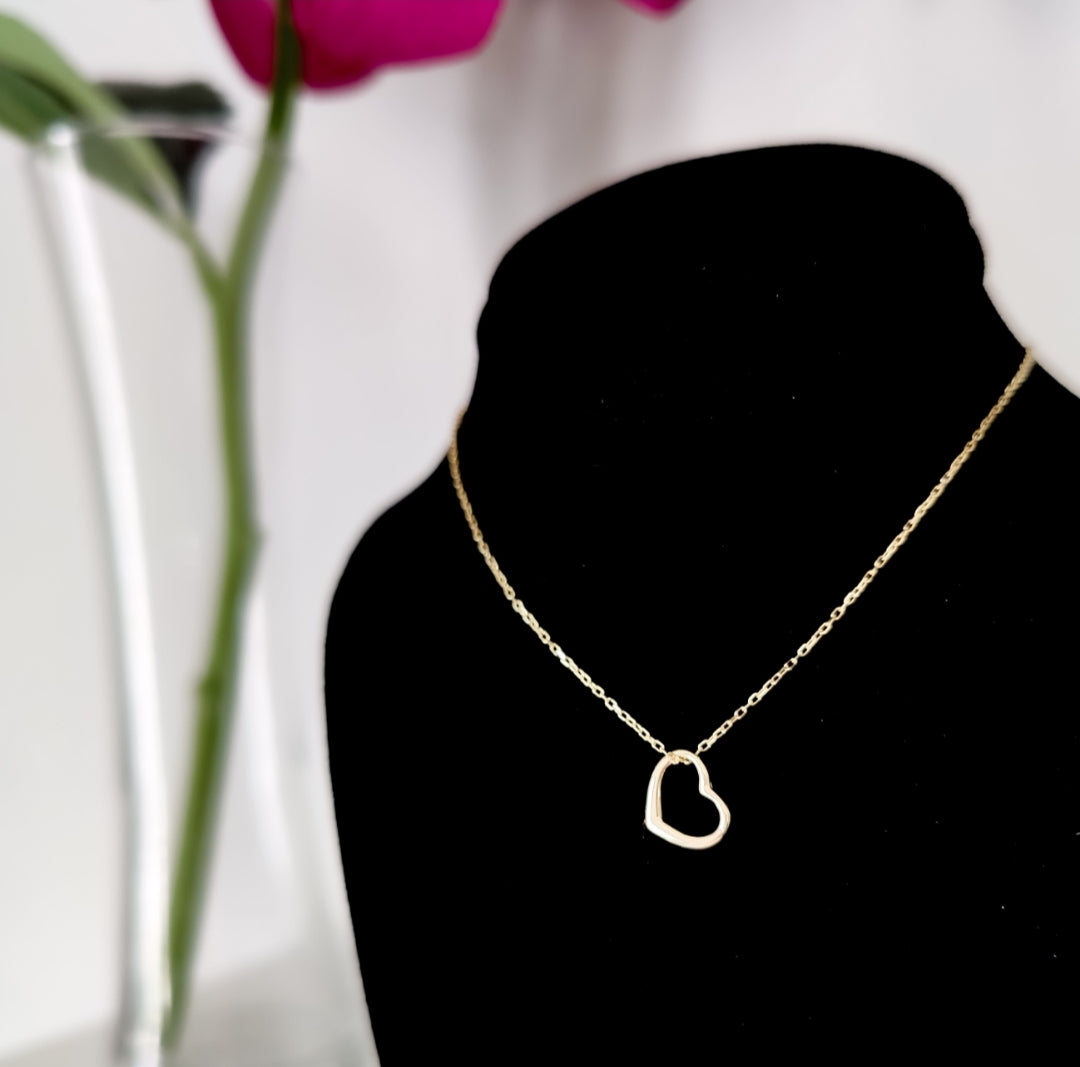 Love Token 14k Solid Gold  Necklace