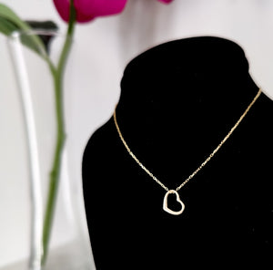 Love Token 14k Solid Gold  Necklace