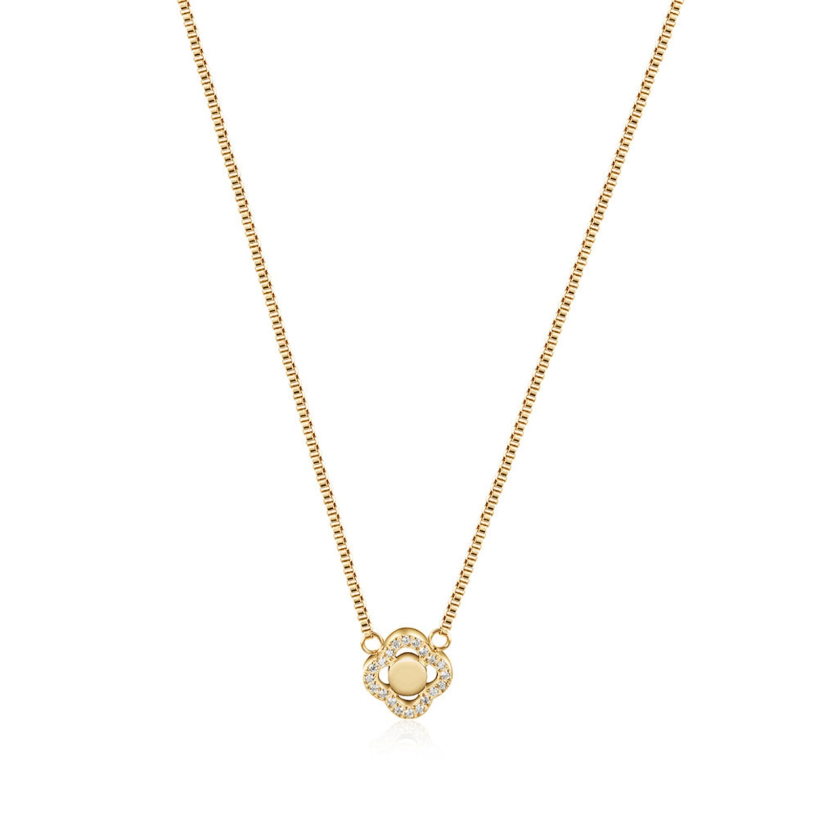 Jackie Flower Box Chain Necklace