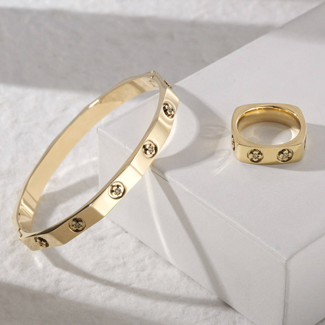 Flower Geometrical Bracelet or Ring