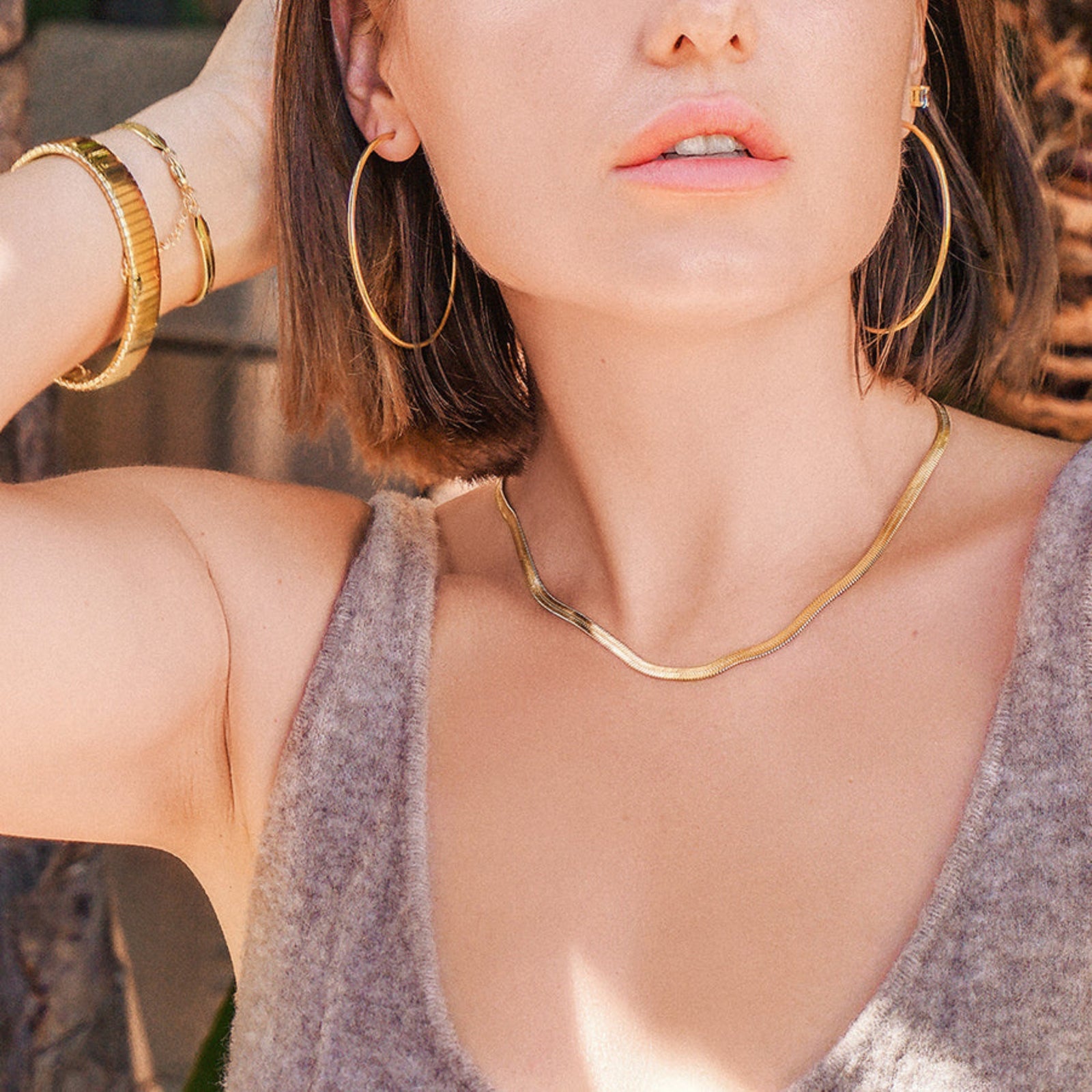 Julie Slim Herringbone Chain